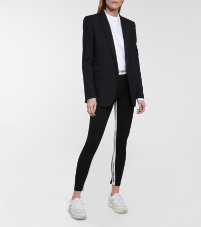 Rabanne Printed Stretch-jersey Stirrup Leggings In Black
