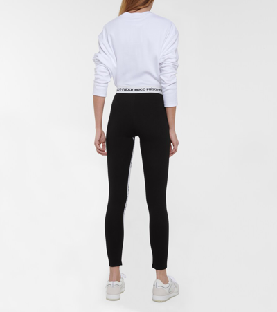 Rabanne Printed Stretch-jersey Stirrup Leggings In Black