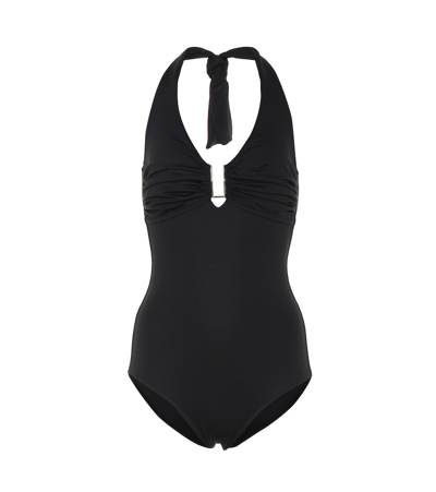 Shop Melissa Odabash Tampa Halterneck Swimsuit In Black