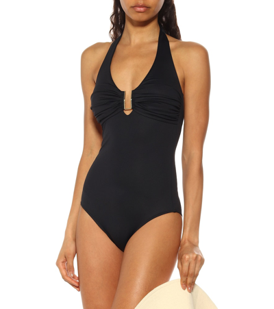 Shop Melissa Odabash Tampa Halterneck Swimsuit In Black