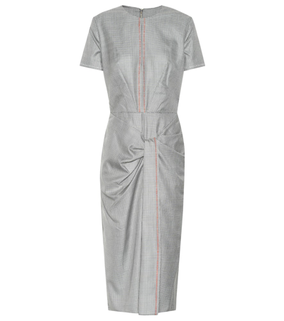 Shop Roland Mouret Dalva Wool And Silk Midi Dress In Grey
