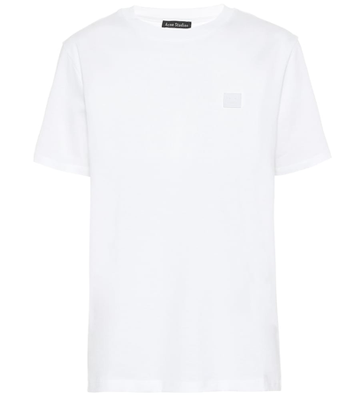 Acne Studios Cylea Cropped Embossed Cotton-jersey T-shirt In White