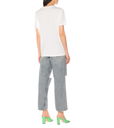 Acne Studios Cylea Cropped Embossed Cotton-jersey T-shirt In White