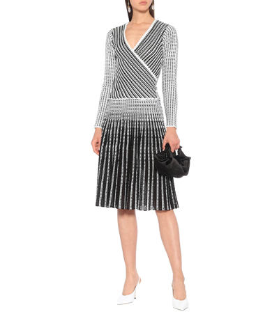 Shop Jonathan Simkhai Striped Stretch-knit Midi Skirt In Black