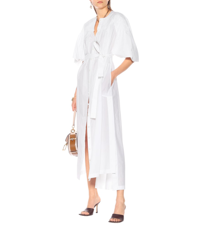 Shop Chloé Cotton Midi Dress In White