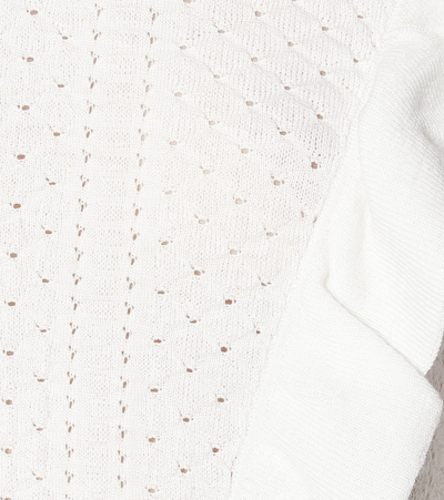 Shop Chloé Ruffled Wool Sweater In White