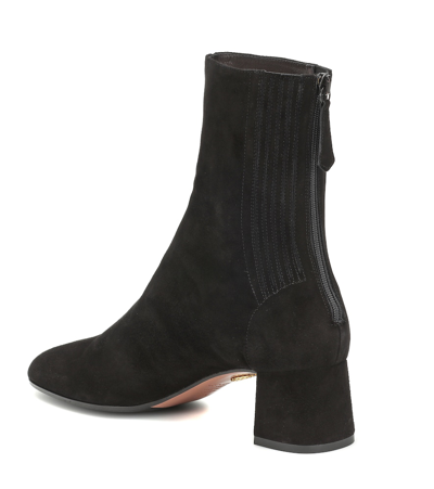 Shop Aquazzura Saint Honoré 50 Suede Ankle Boots In Black