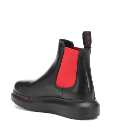 Shop Alexander Mcqueen Leather Chelsea Boots In Black