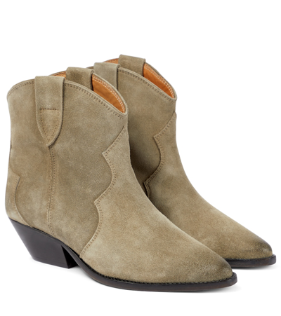 Shop Isabel Marant Dewina Suede Ankle Boots In Brown