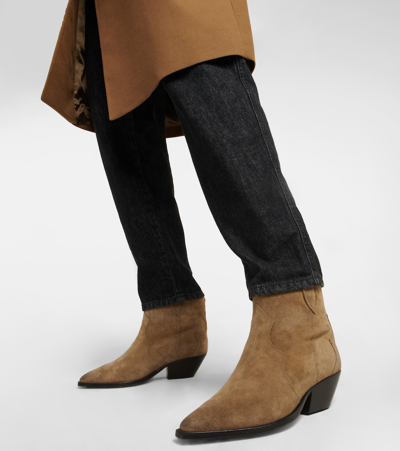 Isabel Marant Taupe Brown Calf Leather Texano Style Boots In Brown