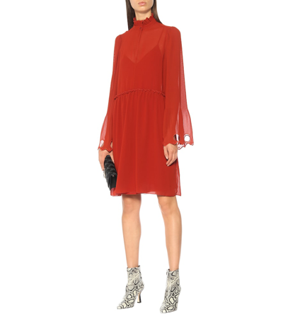 Shop See By Chloé Ruffled Georgette Dress In Red