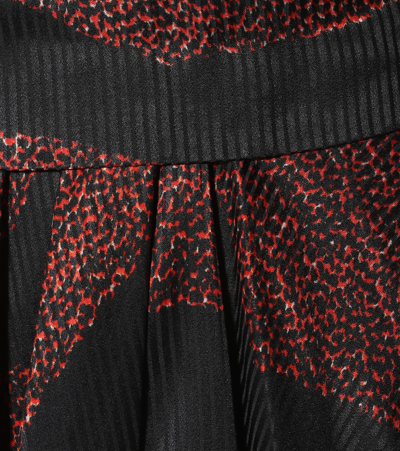 Isabel Marant Romina Asymmetric Printed Satin-jacquard Midi Dress In Black