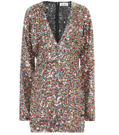 Attico Balloon Sleeve Sequinned Mini Dress In Multicoloured
