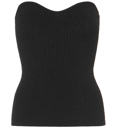 Shop Khaite Lucie Ribbed-knit Top In Black