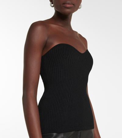 Shop Khaite Lucie Ribbed-knit Top In Black