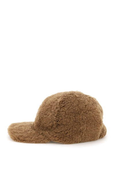 Shop Max Mara Teddy Baseball Cap In Brown