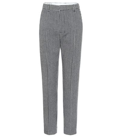 Shop Ami Alexandre Mattiussi Houndstooth Wool-blend Pants In Grey