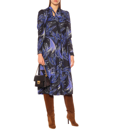 Shop Givenchy Printed Midi Dress In Blue