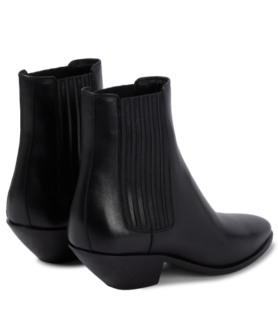 Shop Saint Laurent West 45 Leather Chelsea Boots In Black