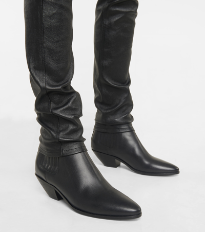 Shop Saint Laurent West 45 Leather Chelsea Boots In Black