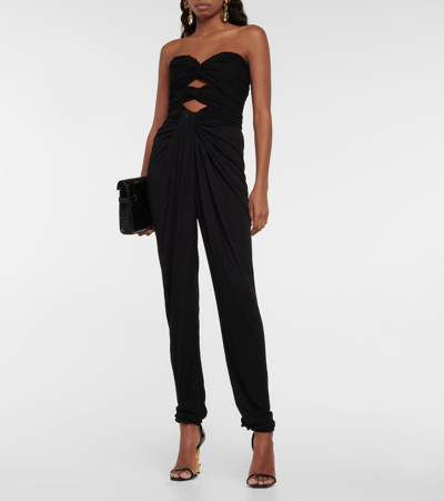 Saint Laurent Opyum Sandals In Patent Leather With A Gold-toned Heel In Black