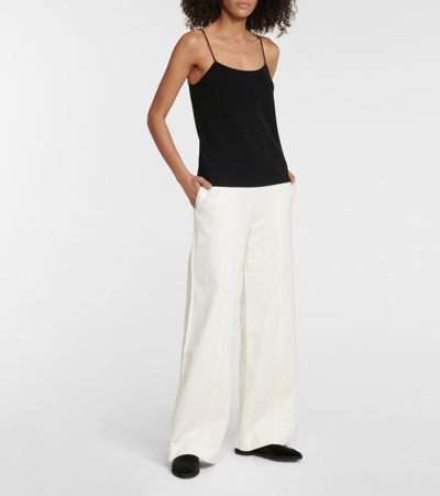 The Row Biggins Silk-strap Crepe Camisole In Black