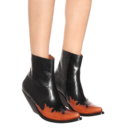 Shop Vetements Leather Ankle Boots In Black