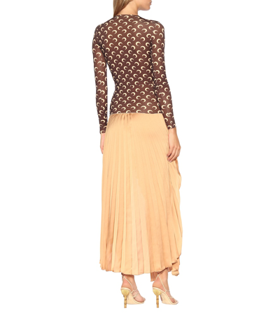 Marine Serre Icon Crescent Moon Logo-print Top In Black