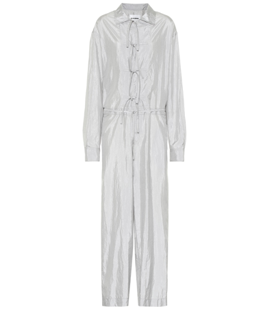 Shop Jil Sander Silk-blend Jumpsuit In Grey