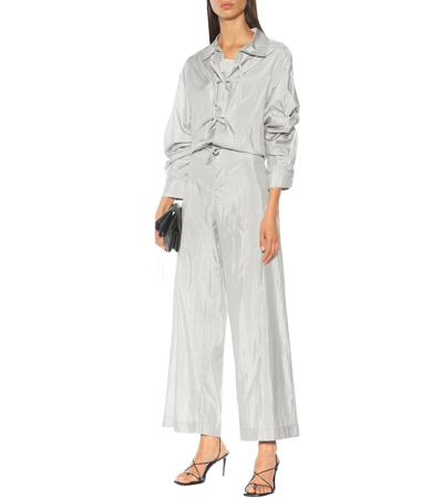 Shop Jil Sander Silk-blend Jumpsuit In Grey