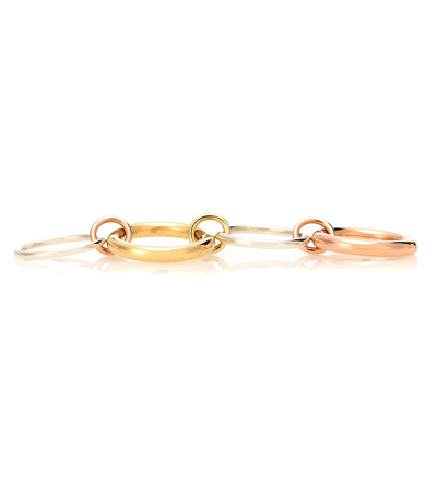 Spinelli Kilcollin Cici Rose 18kt Gold And Sterling Silver Linked Rings In Gold