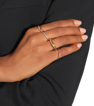Spinelli Kilcollin Cici Rose 18kt Gold And Sterling Silver Linked Rings In Gold