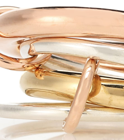 Spinelli Kilcollin Cici Rose 18kt Gold And Sterling Silver Linked Rings In Gold
