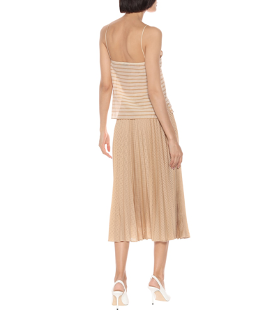 Shop Arje The Koko Cotton And Silk Camisole In Beige