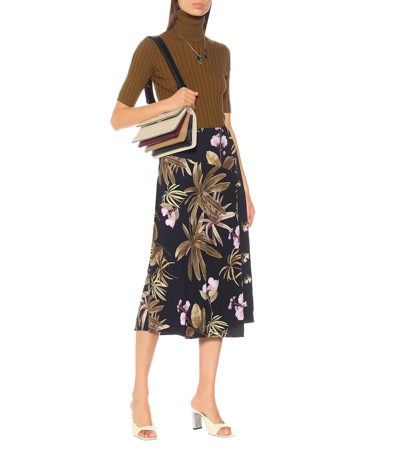 Shop Vince Tropical Garden Midi Skirt In Multicoloured