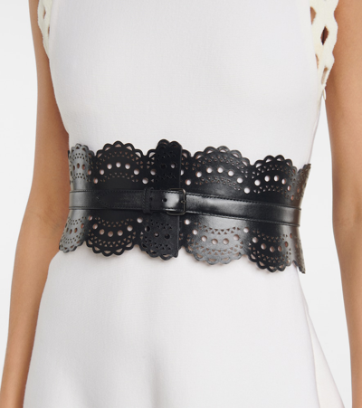 Shop Alaïa Leather Corset Belt In Black