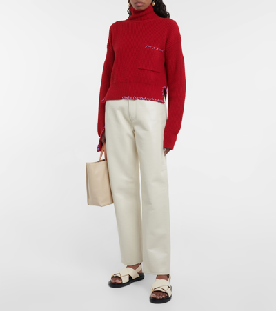 Marni 20mm Fussbett Leather Sandals In White,black