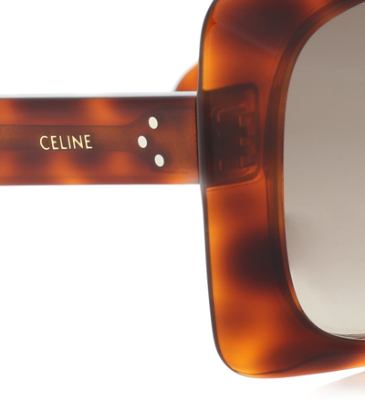 Shop Celine Square Sunglasses In Brown
