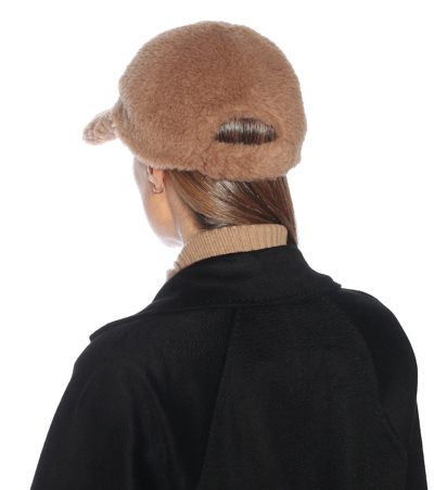 Shop Max Mara Editto Faux Fur Cap In Brown