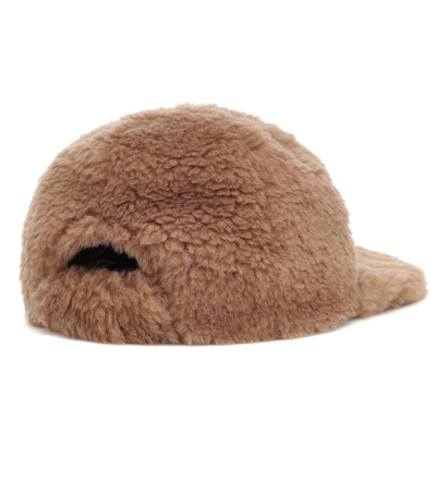 Shop Max Mara Editto Faux Fur Cap In Brown