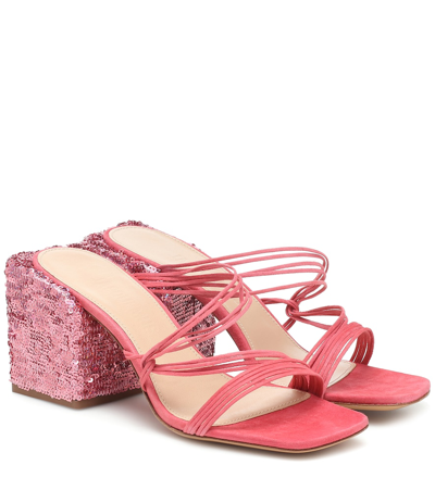 Shop Jacquemus Les Mules Estello Leather Sandals In Pink