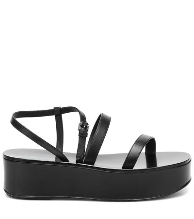 Shop The Row Wedge Platform Leather Sandals In Black