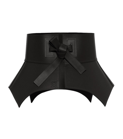 Shop Loewe Obi Leather Corset Belt In Black