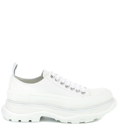 Alexander Mcqueen Canvas Platform Sneakers In White
