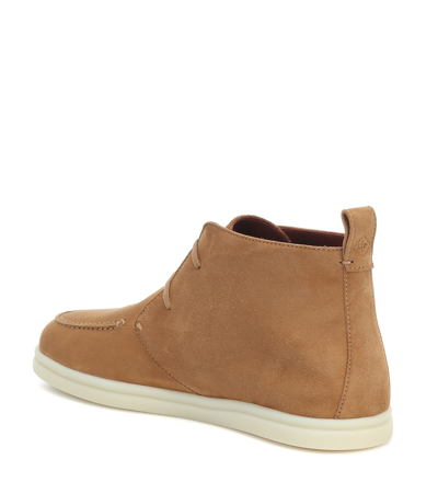 Shop Loro Piana Namib Walk Suede Ankle Boots In Brown