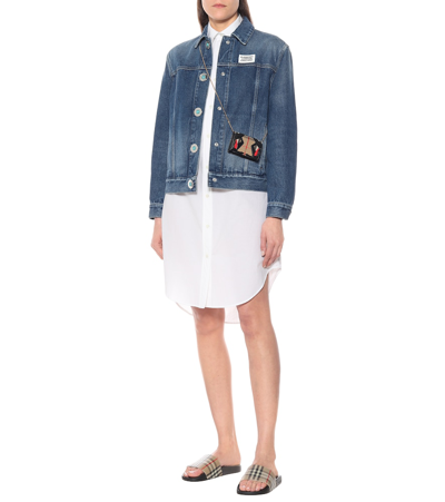 Burberry Check Slide Flat Open Toe Slippers In Black