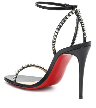 Christian Louboutin So Me Spike Red Sole Sandals In Black