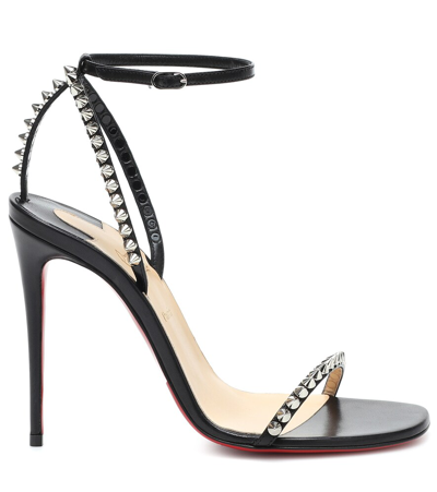 Christian Louboutin So Me Spike Red Sole Sandals In Black