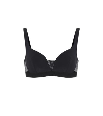 Shop Stella Mccartney Mesh-trimmed Bikini Top In Black