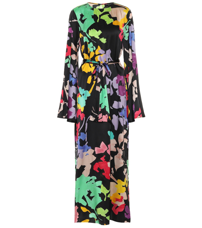 Shop Caroline Constas Lilliana Floral Stretch-silk Dress In Multicoloured